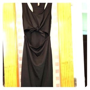 Black red racer back dress